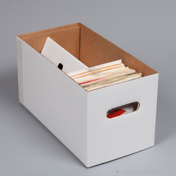 45rpm Record White Corrugated Cardb